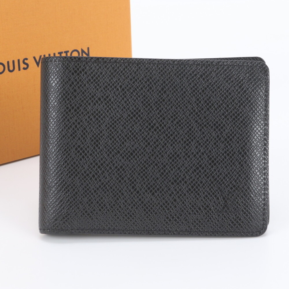 Louis Vuitton RFID-protected Taiga Portefeuille Multiple M30531 Leather Bi-fo...
